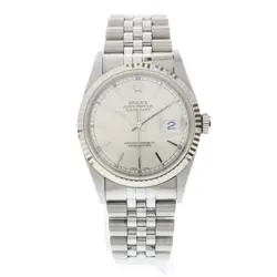 ROLEX 16234 P NUMBER DATEJUST SILVER DIAL SS X WG AT STAINLESS WHITE GOLD USED 5