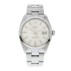 ROLEX 1500 OYSTER PERPETUAL DATE SILVER DIAL SS AT STAINLESS AUTOMATIC USED EECB