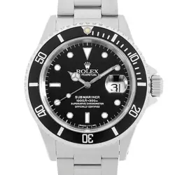 ROLEX SUBMARINER DATE 16610 BLACK E NUMBER SECOND HAND MENS