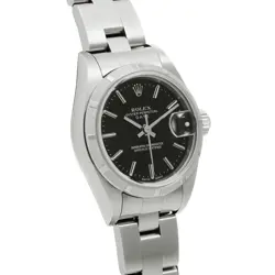 ROLEX OYSTER PERPETUAL DATE 79190 A SERIES BLACK LADIES' WATCH STAINLESS STEEL