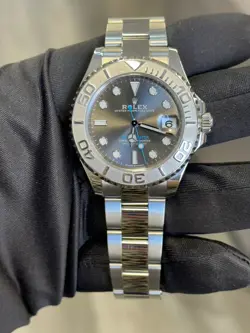 ROLEX Yacht Master 37mm 268622 Rhodium Dial Stainless Steel & Platinum BOX PAPER