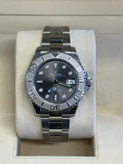 ROLEX Yacht Master 37mm 268622 Rhodium Dial Stainless Steel & Platinum BOX PAPER
