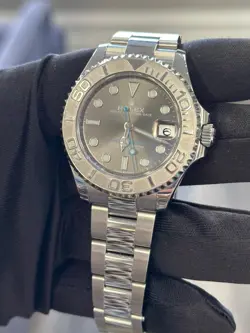 ROLEX Yacht Master 37mm 268622 Rhodium Dial Stainless Steel & Platinum BOX PAPER