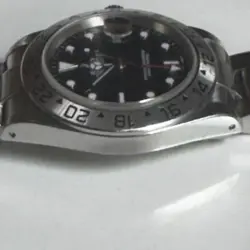 ROLEX MENS EXPLORER II 40MM serial P 16570 BLACK STAINLESS STEEL GMT DATE WATCH