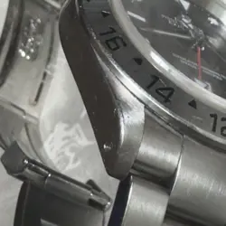 ROLEX MENS EXPLORER II 40MM serial P 16570 BLACK STAINLESS STEEL GMT DATE WATCH