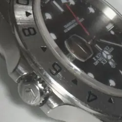 ROLEX MENS EXPLORER II 40MM serial P 16570 BLACK STAINLESS STEEL GMT DATE WATCH