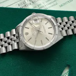 1985 Rolex Date Engine Turned Bezel - Jubilee band 15010 – Box and Papers
