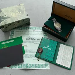 1985 Rolex Date Engine Turned Bezel - Jubilee band 15010 – Box and Papers