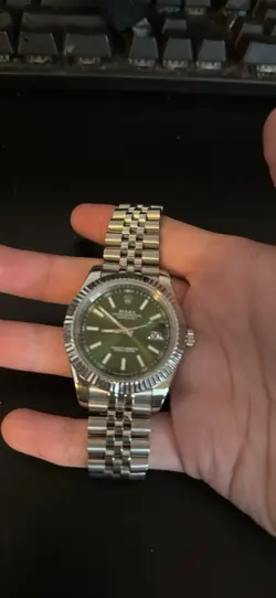 ROLEX DATEJUST GREEN DIAL JUBILEE WATCH