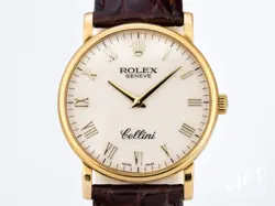 *RARE* ROLEX 18K GOLD CELLINI COMUPTER DIAL MANUAL WIND WATCH 5115/8 W/ B&P