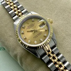 1992 Rolex Datejust Mother champagne diamond Dial 69173 - Jubilee Box + Papers