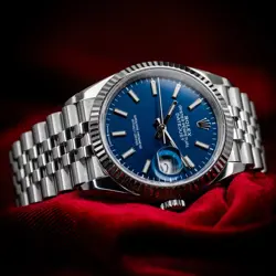 ROLEX DATEJUST 126234 36MM FLUTED JUBILEE BLUE DIAL STAINLESS STEEL COMPLETE SET