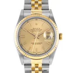 1991 ROLEX DATEJUST 36, 16233, STEEL & GOLD, CHAMPAGNE DIAL, JUBILEE BRACELET...