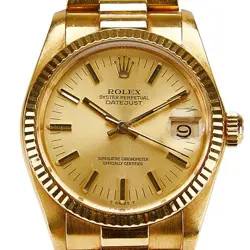 ROLEX DATEJUST BOYS WATCHES 68278 MECHANICAL AUTOMATIC GOLD DIAL MENS 【USED】