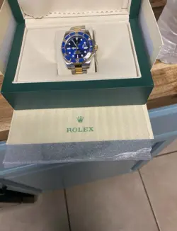 BLUE ROLEX WATCH ORIGINAL BOX INCLUDED