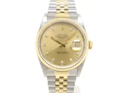 ROLEX 16233G DATEJUST X SERIAL 10P DIAMOND YG BEZEL YG #026