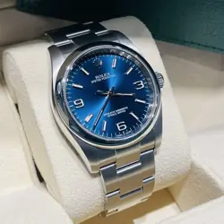 ROLEX OYSTER PERPETUAL 36MM BLUE DIAL OYSTERSTEEL REF: 116000