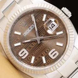 ROLEX DATEJUST 36 116234 BRONZE DIAMOND DIAL 18K WHITE GOLD STEEL OYSTER WATCH