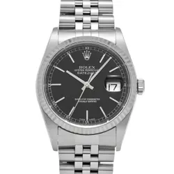 ROLEX DATEJUST 16234 BLACK CASE SIZE 36×36MM MEN'S USED WATCH #6611123