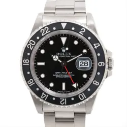 ROLEX GMT MASTER 16700 SS SS AT BLACK DIAL 1 EXTRA LINK