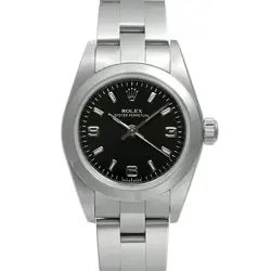 ROLEX OYSTER PERPETUAL 76080 BLACK LADIES USED WATCH #621123