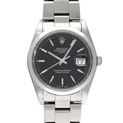 ROLEX OYSTER PERPETUAL DATE 15200 BLACK MEN'S USED WATCH #611423