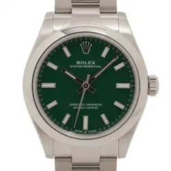 ROLEX OYSTER PERPETUAL 277200 SS SS AT GREEN-FACE 3 EXTRA LINKS