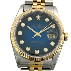 ROLEX DATEJUST 16233G BLUE CASE SIZE 36MM MEN'S USED WATCH #635723