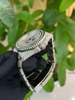 Real Rolex GMT-Master ll 116710  BUST DOWN NATURAL DIAMOND  w/ Card Authentic