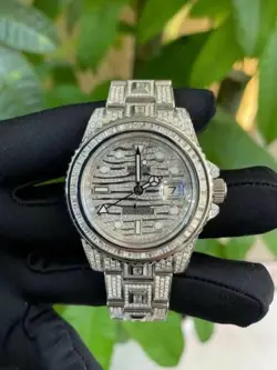 Real Rolex GMT-Master ll 116710  BUST DOWN NATURAL DIAMOND  w/ Card Authentic