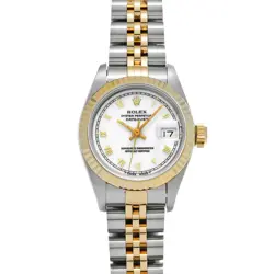 ROLEX DATEJUST 69173 WHITE CASE SIZE 26×26MM LADIES USED WATCH #636623