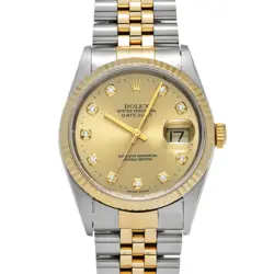ROLEX DATEJUST 16233G CASE SIZE 36×36MM MEN'S USED WATCH #645723