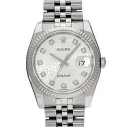 ROLEX DATEJUST 116234G SILVER CASE SIZE 36×36MM MEN'S USED WATCH #621123