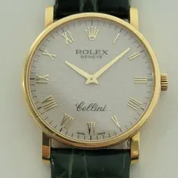 ROLEX CELLINI 5115 GENEVE 32MM 18K MENS MANUAL WIND COMPUTER DIAL 2010S RA563B