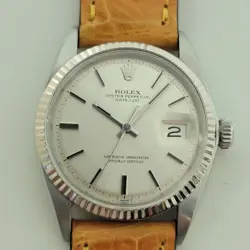 ROLEX OYSTER DATEJUST 1601 36MM 18K GOLD SS MENS AUTOMATIC 1960S VINTAGE RA560B