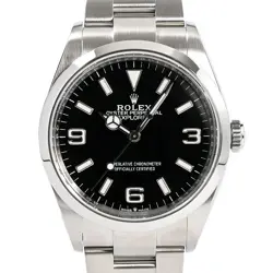 ROLEX EXPLORER 36 124270 BLACK CASE SIZE 36MM MEN'S USED WATCH #62823