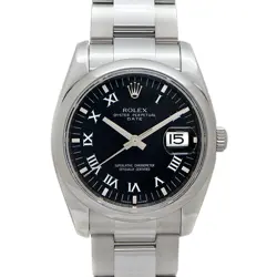 ROLEX OYSTER PERPETUAL DATE 115200 BLACK CASE SIZE 34MM USED WATCH #61323