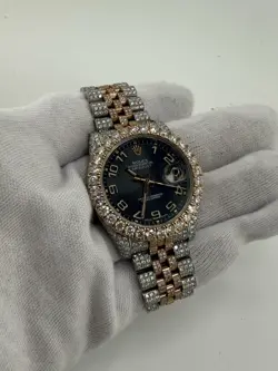 ROLEX DATEJUST 36MM 116231 TWO-TONE ROSE GOLD JUBILEE BRACELET CUSTOM DIAMONDS