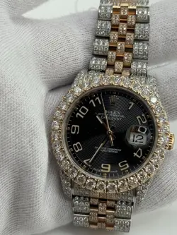 Rolex Datejust 36MM 116231 Two-Tone Rose Gold Jubilee Bracelet Custom Diamonds