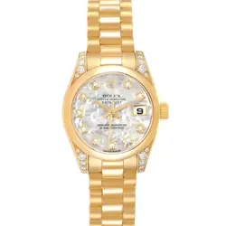 ROLEX PRESIDENT CROWN COLLECTION YELLOW GOLD DIAMOND LADIES WATCH 179298