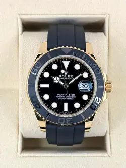 2023 ROLEX YACHT-MASTER 42MM 226658 YELLOW GOLD OYSTERFLEX BLACK DIAL