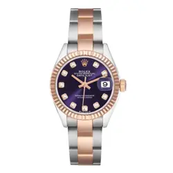 Rolex Datejust Steel Rose Gold Purple Diamond Ladies Watch 279171 Box Card