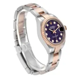 Rolex Datejust Steel Rose Gold Purple Diamond Ladies Watch 279171 Box Card