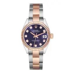 Rolex Datejust Steel Rose Gold Purple Diamond Ladies Watch 279171