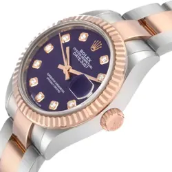 Rolex Datejust Steel Rose Gold Purple Diamond Ladies Watch 279171