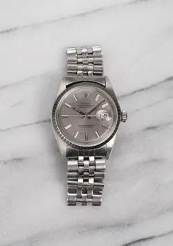 VINTAGE ROLEX DATEJUST REF1603 70S AUTOMATIC LAVENDER DIAL 36MM CASE PAPERS