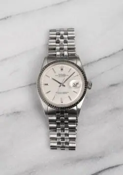 VINTAGE ROLEX DATEJUST REF 1601 70S AUTOMATIC SILVER LINEN SIGMA DIAL 36MM