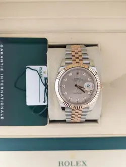 2024 ROLEX DATEJUST 126331 SUNDUST PINK DIAMOND TT JUBILEE ROSE W PAPERS 41MM