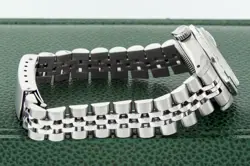 ROLEX LADIES DATEJUST STEEL AND 18K GOLD WITH GREEN DIAMOND DIAL AND BEZEL WATCH