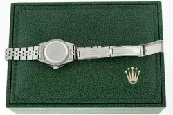 ROLEX LADIES DATEJUST STEEL AND 18K GOLD WITH GREEN DIAMOND DIAL AND BEZEL WATCH